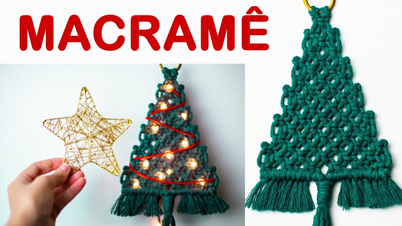 &Aacute;RVORE DE NATAL MACRAM&Ecirc; MINI PAINEL MACRAM&Ecirc; PASSO A PASSO | MACRAM&Ecirc; DECOR TUTORIAL| #macrame #natal