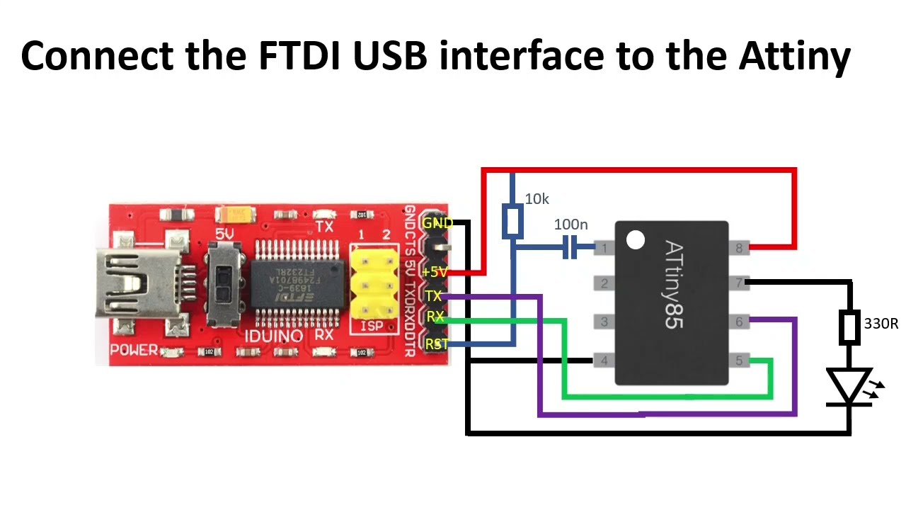 Программирование ATtiny85 напрямую через USB