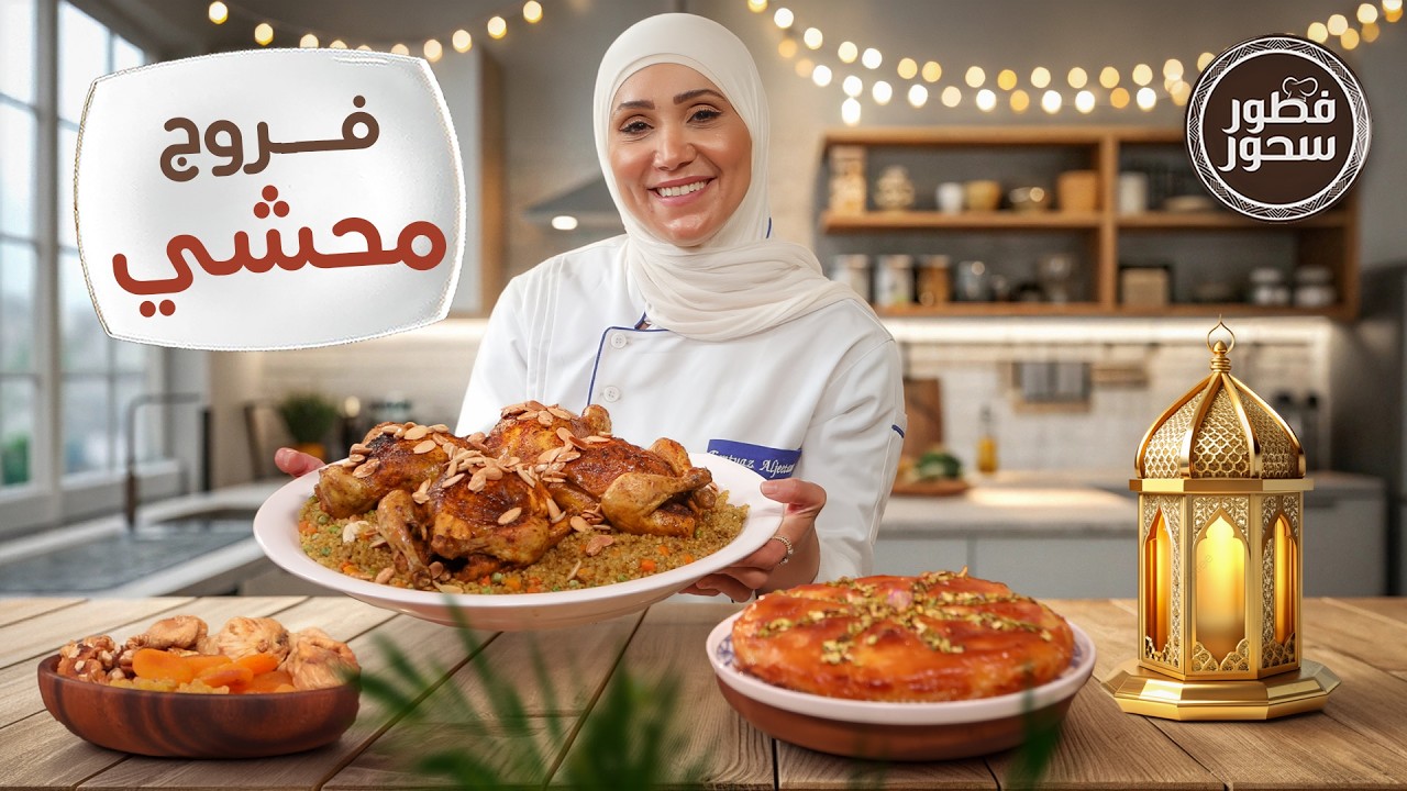 فروج محشي فريكة بالخضار وفتة الباذنجان الملوكية من الشيف امتياز الجيتاوي - فطور سحور
