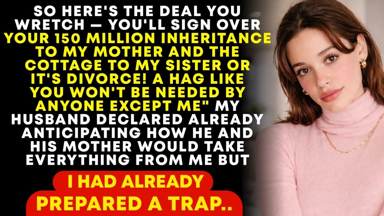 Heres how i’s going to be: you’ll transfer your 150 million to my mother and the cottage goes to ...