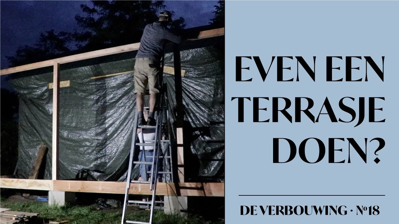 S2A18. Terras (of veranda?) bouwen voor het tiny house | Wij bouwen zelf ons droomhuis in Frankrijk