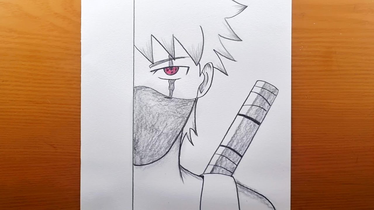 Cómo dibujar a Kakashi Hatake (Media Cara) – Dibujo de Anime Fácil a Lápiz