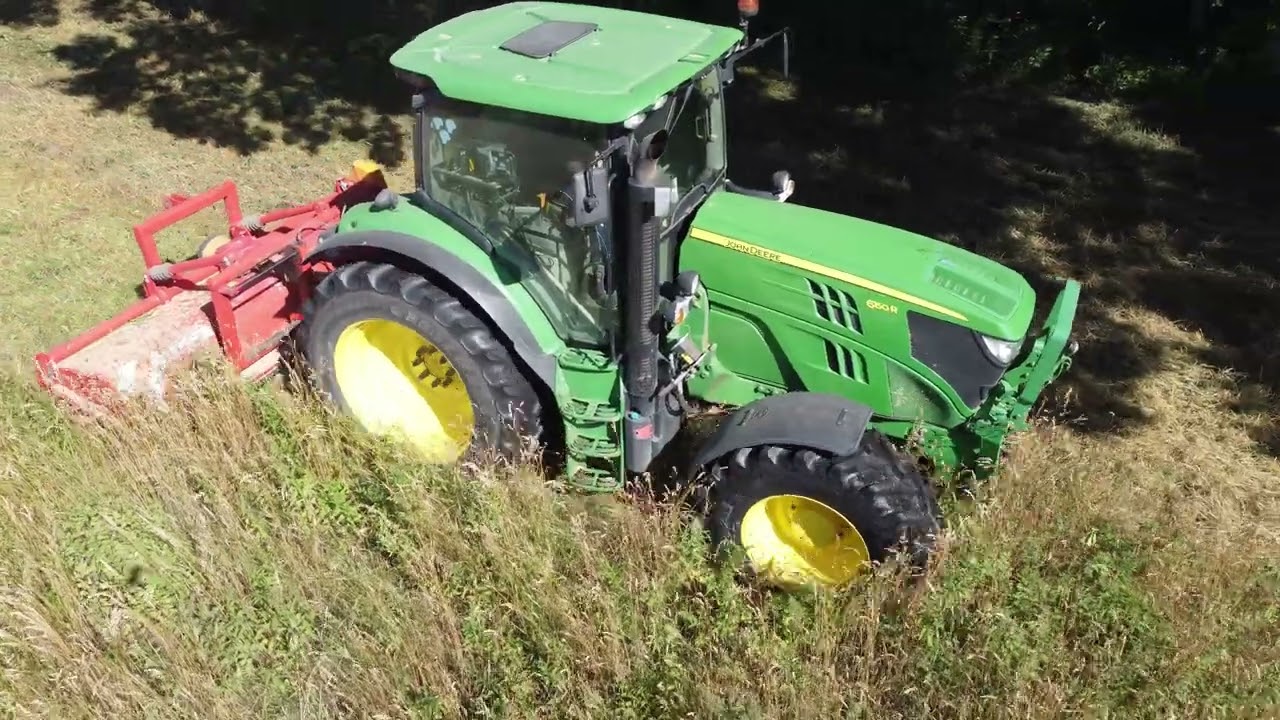 John Deere 6150R (4K) - Wiese mulchen @JohnDeereDeutschland  #johndeere #uelzen