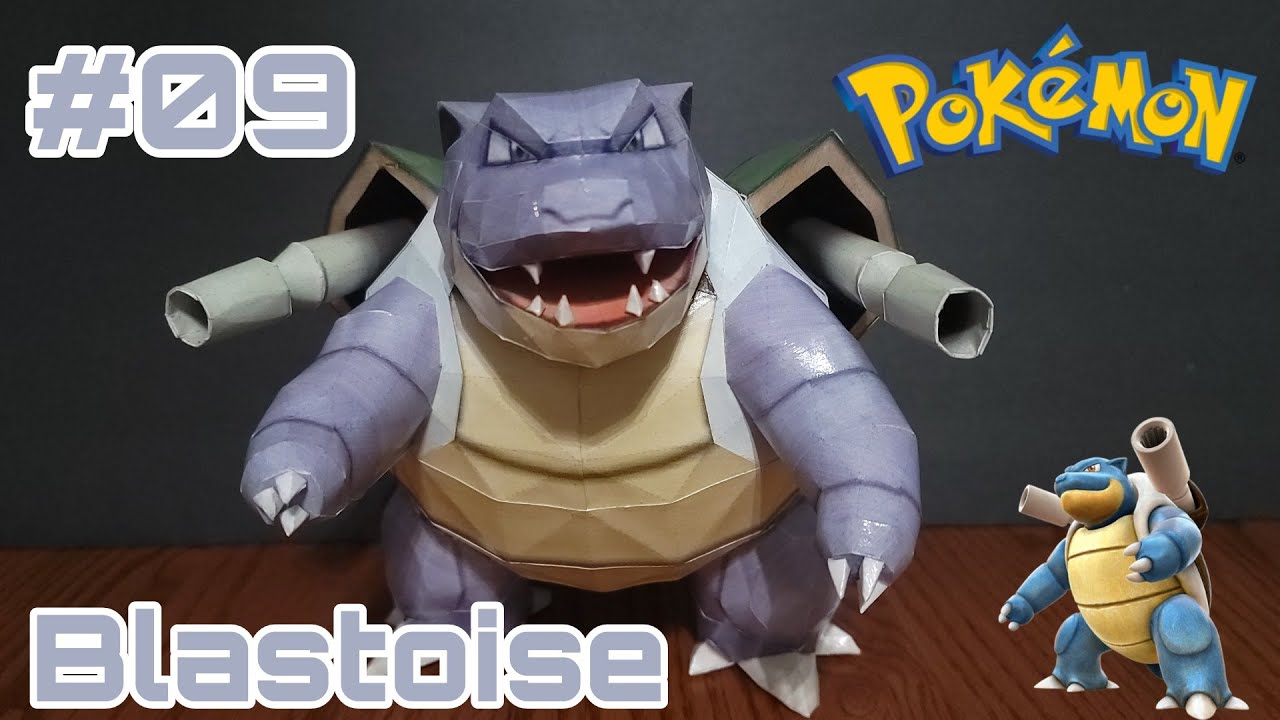 009 / BLASTOISE - Pokémon Papercraft / Modelo de Papel / Tutorial
