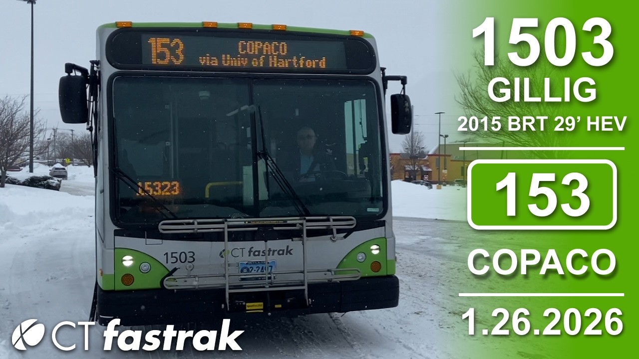 Snowstorm Aftermath | CTfastrak · #1503 2015 GILLIG BRT 29’ HEV · 153 Copaco