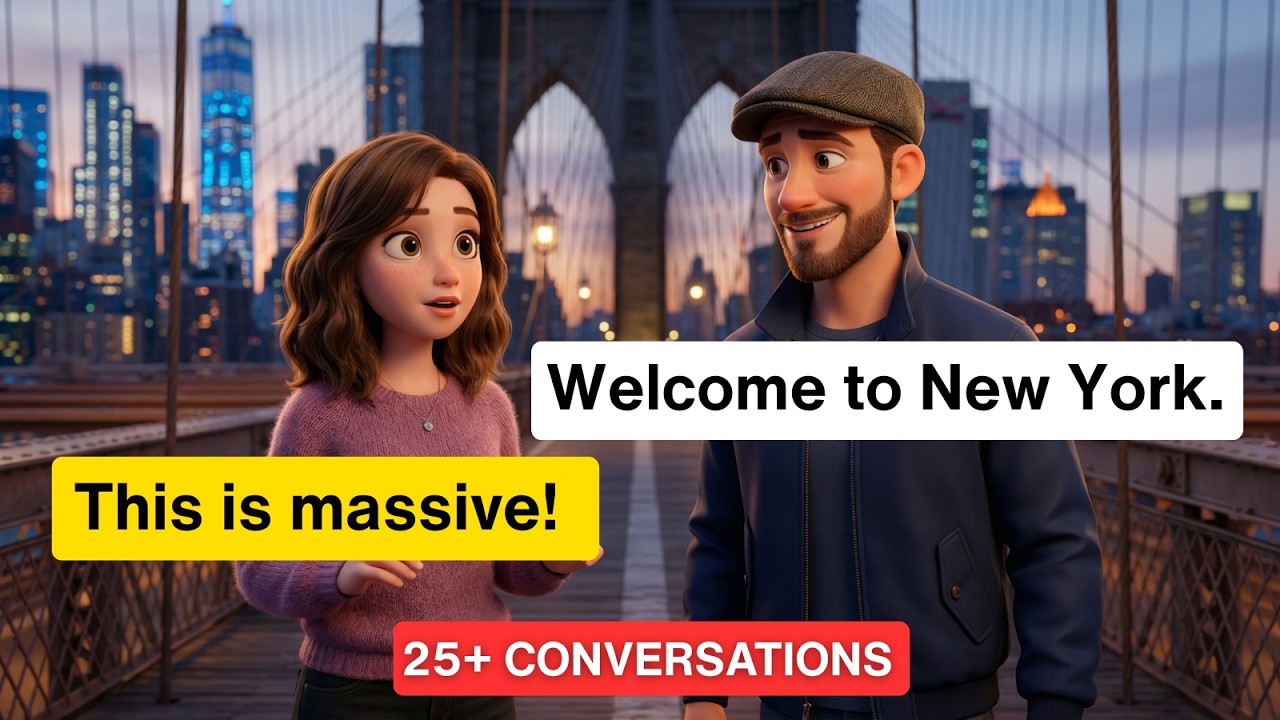 25+ Easy English Conversations for New York Travel | Real-Life A1-A2 Dialogues