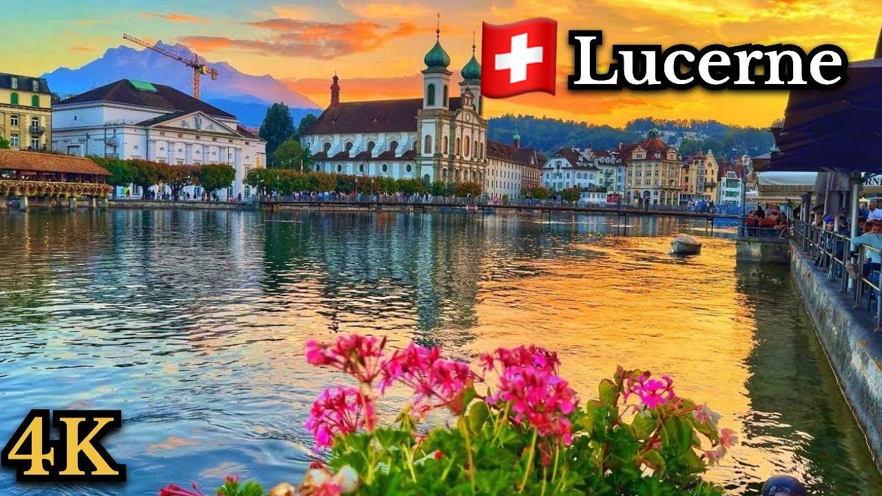 Lucerne Switzerland Walking Tour | Most Beautiful City on a Sunny Day ☀️ | 4K Relaxing Tour