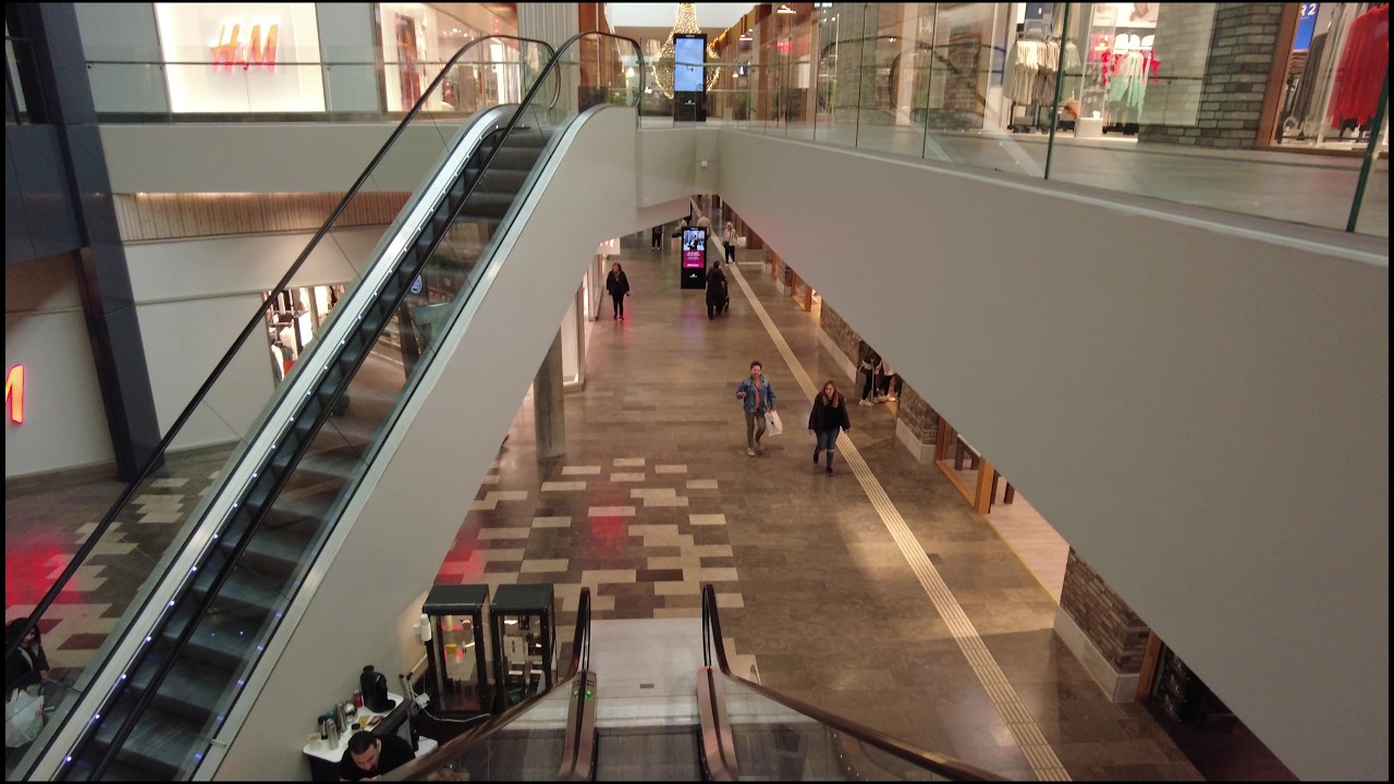 Walking tour of the Mölndal Galleria, a shopping center in Mölndal, Gothenburg, Sweden