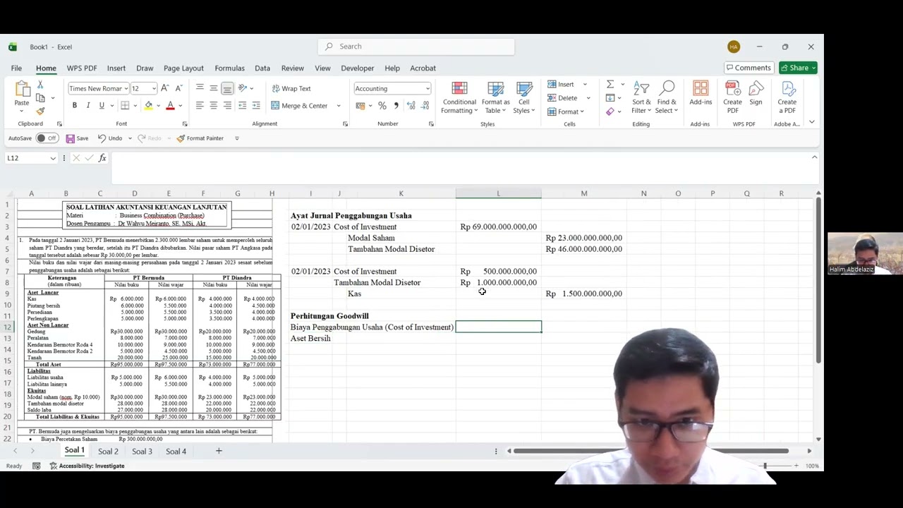 Akuntansi Keuangan Lanjutan  - P2 (Busines Combination) Metode Purchase