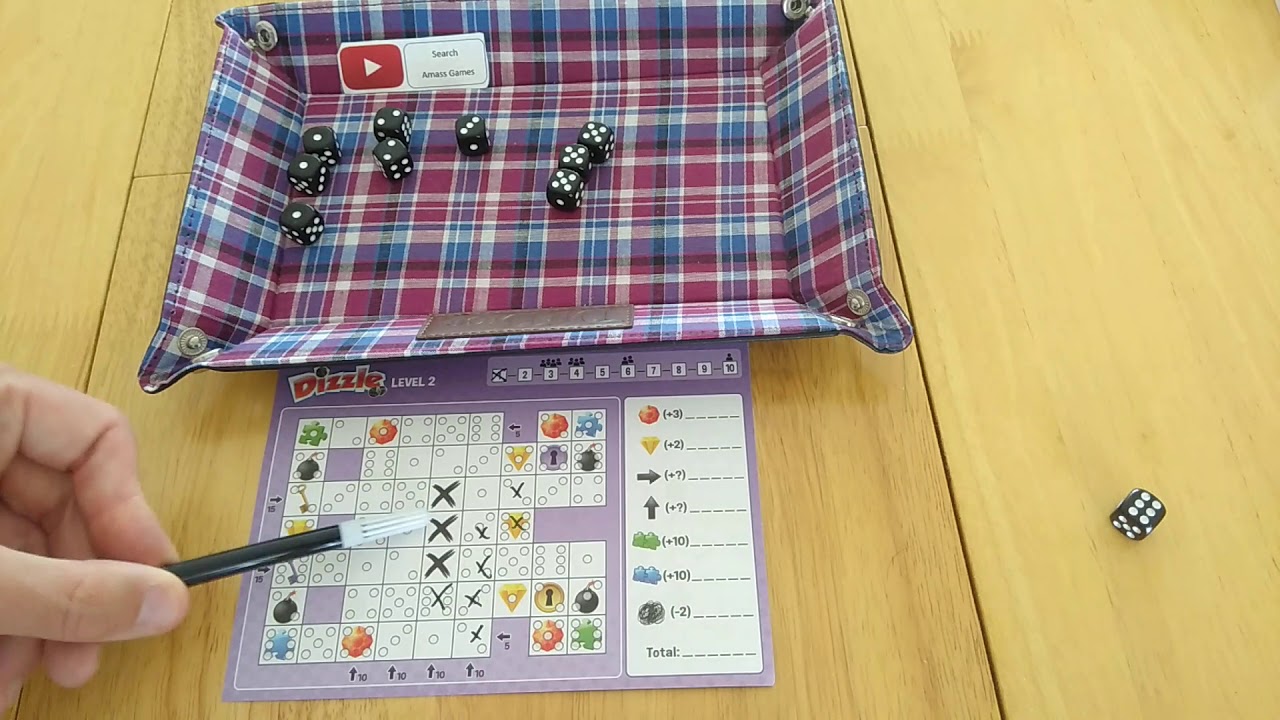 Dizzle solo playthrough level 2 - new roll and write Stronghold  board game * Amass Games * HD