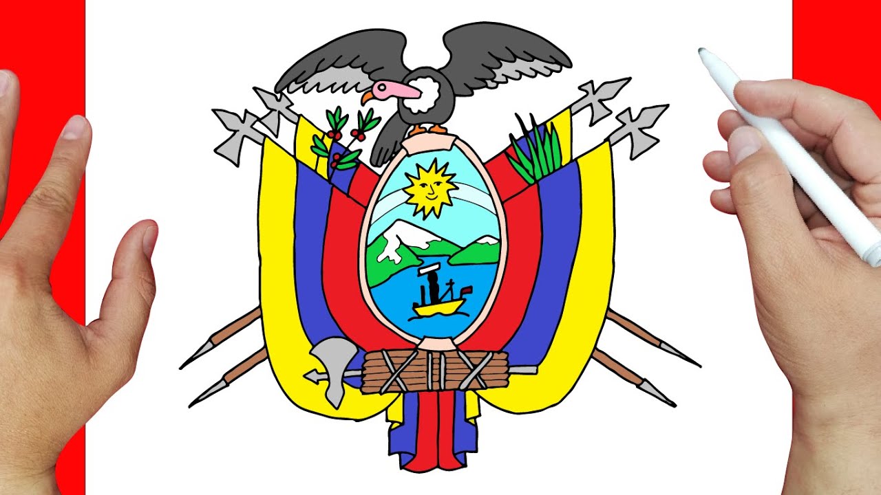 como dibujar el escudo de Ecuador | Dibujos fáciles