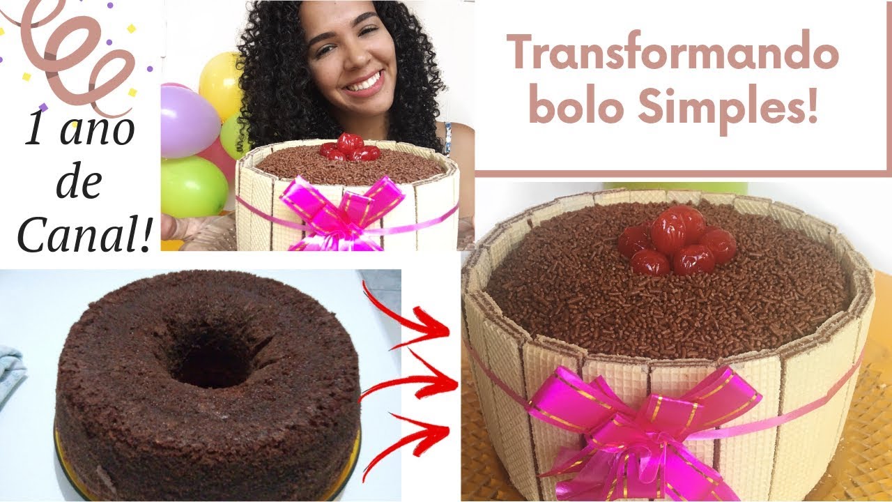 Transformando bolo simples em bolo de festa #ESPECIAL 1 ANO DE CANAL