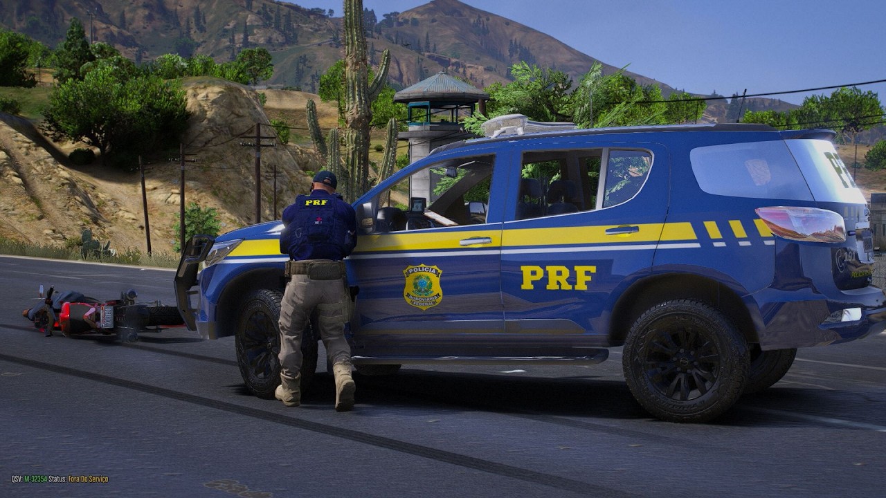 MOTOQUEIRO FOI PRA CIMA DA PRF E O P10R ACONTECEU - POLICIA NO GTA 5