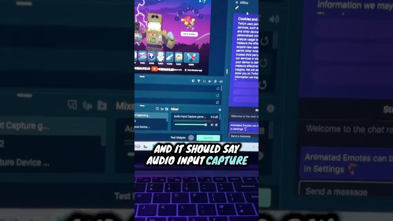 Audio settings for streamlabs/obs