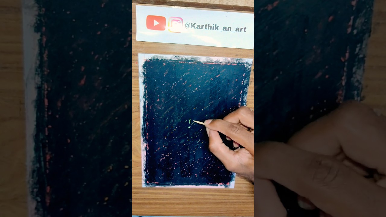 scraping drawing \ scrap technique \ simple drawing how to draw scrap#shorts#scrap#oilpasteldrawing