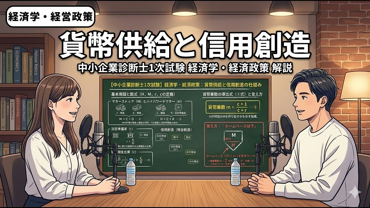 【１次・聞き流し】貨幣供給と信用創造（経済学・経済政策）