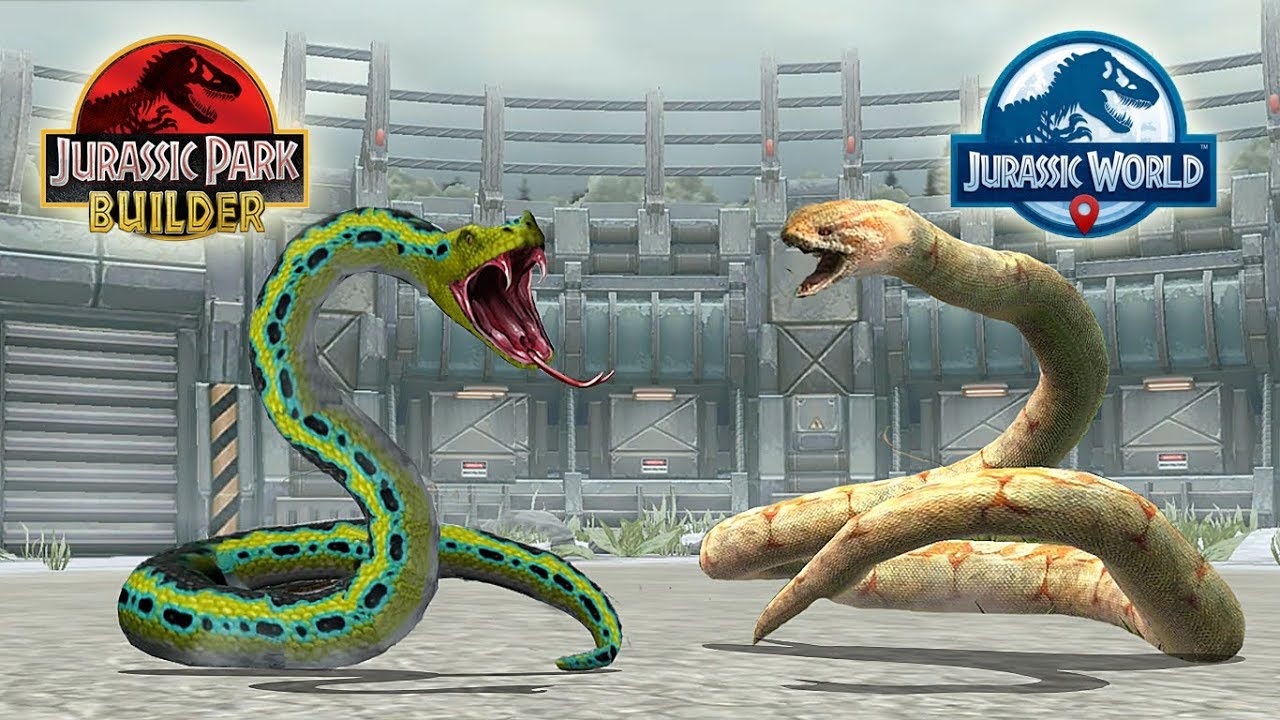 TITANOBOA VS TITANOBOA - GLACIER SNAKE TOURNAMENT || JURASSIC PARK BUILDER VS JURASSIC WORLD ALIVE