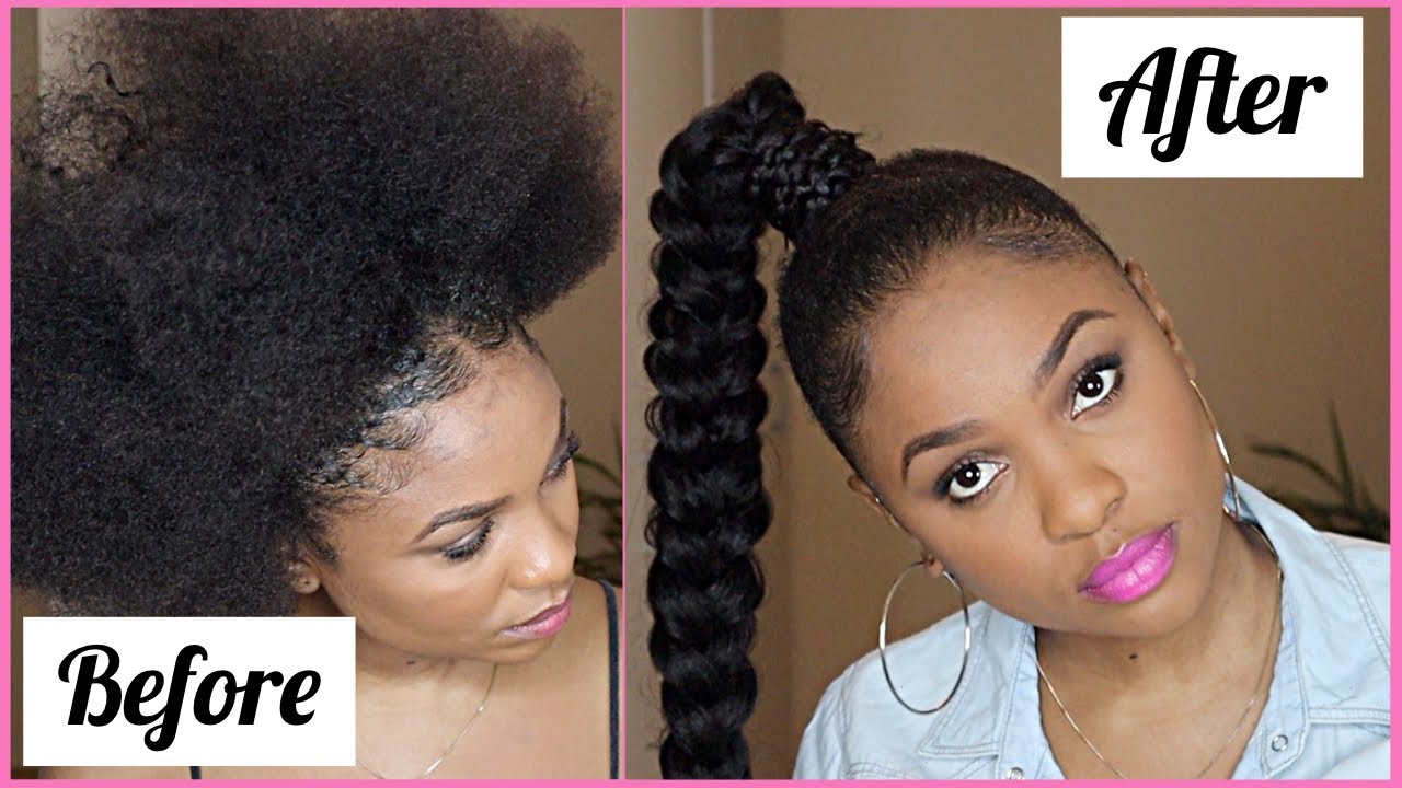 HOW TO: PETAL BRAID PONYTAIL ON 4C NATURAL HAIR | NO HEAT