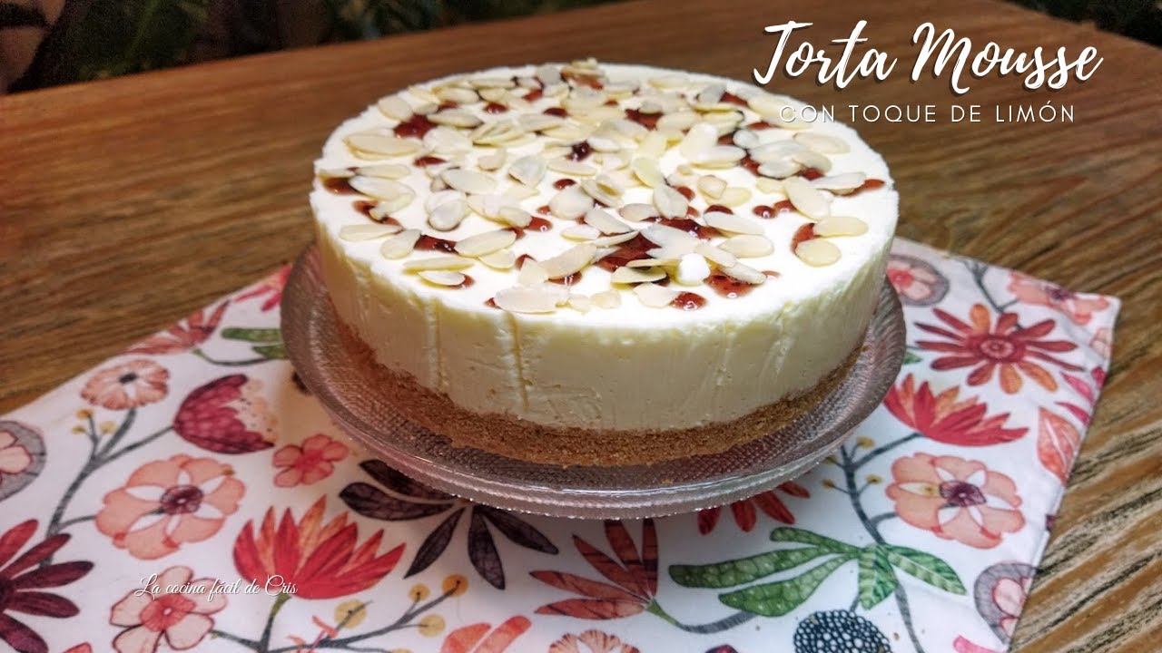 Torta Mousse de limón, delicada, elegante y muy, muy, muy sabrosa, también muy fácil de hacer.