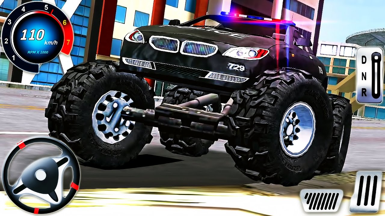 Police Truck Racing Simulator 3D - 4x4 Monster Truck Stunts Driver - Android GamePlay #2