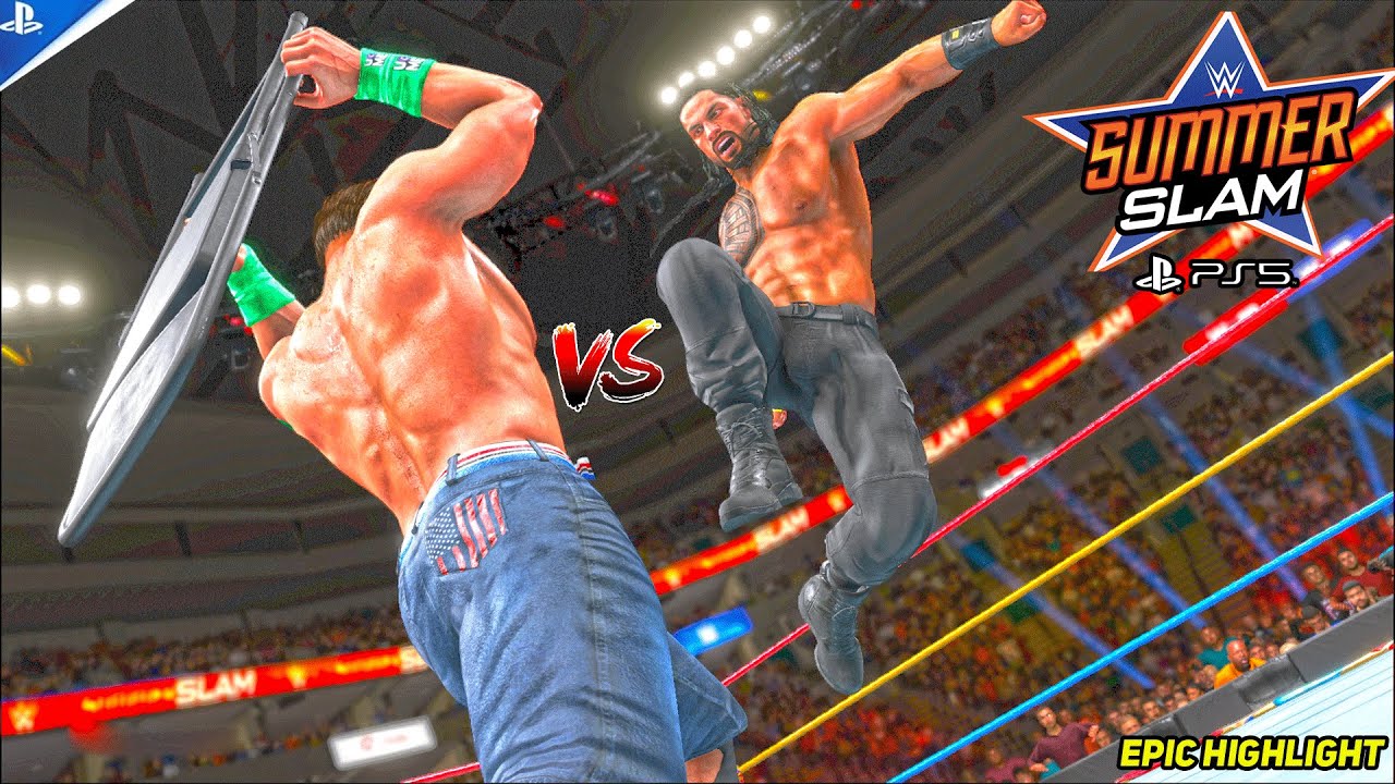 WWE Roman Reigns vs. John Cena (SummerSlam)! Epic Match Highlight (WWE2K20) PS5