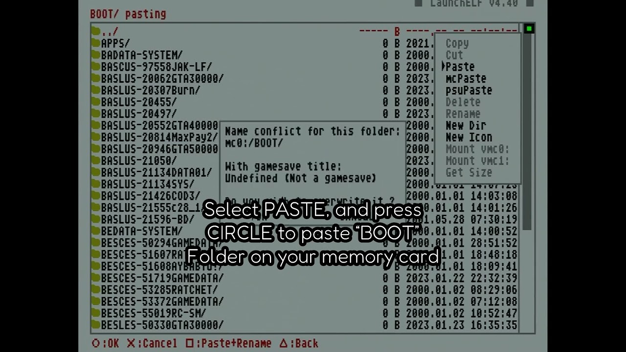 Autoboot DEV.1 - OPL installation guide on memory card for direct boot with Modchip on Playstation 2