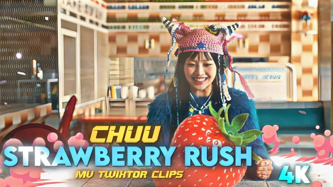 chuu STRAWBERRY RUSH MV twixtor clips for edits 4K