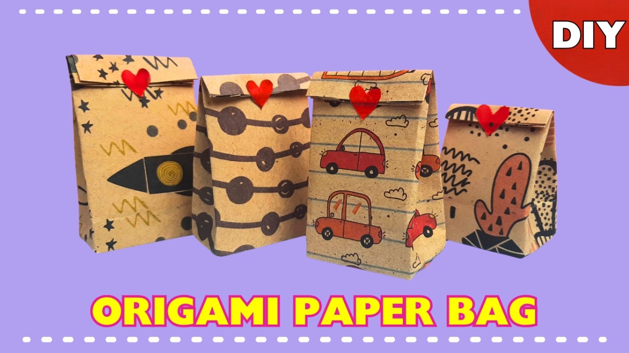 DIY ORIGAMI PAPER BAG｜Easy Origami Bag｜How To Make Paper Bag｜DIY Gift Bag｜Gift Wrapping