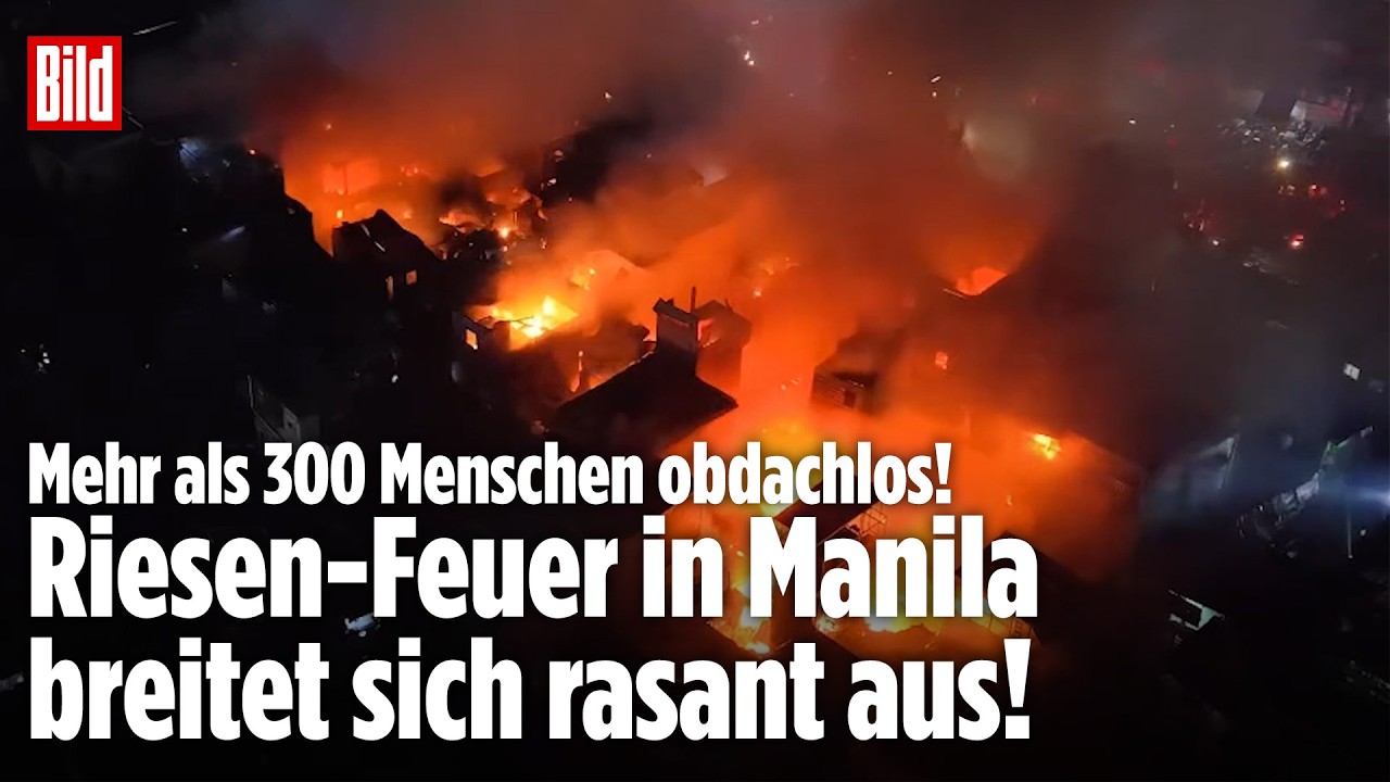 MANILA IN FLAMMEN: Riesen-Feuer verschluckt Slum! Feuerwehr warnt vor Inferno!
