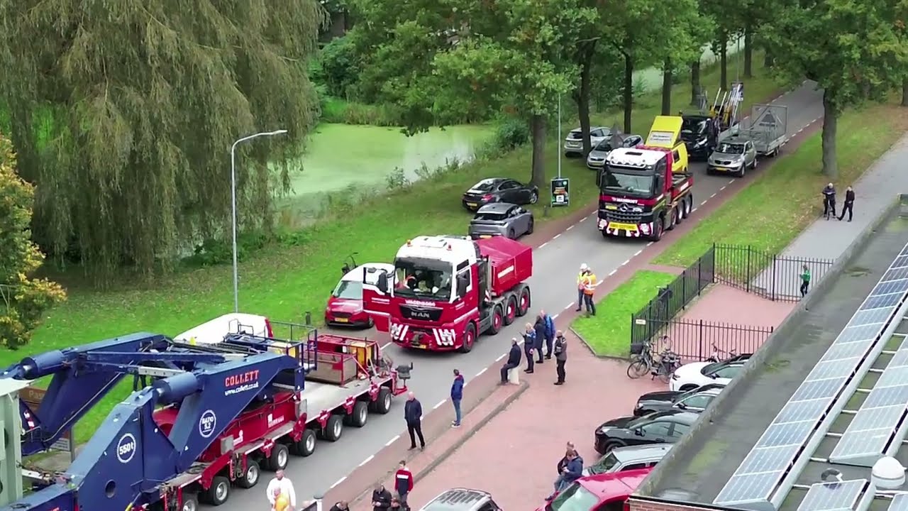 WAGENBORG MET MEGA TRANSFORMATOR VAN TENNET VAN VEENDAM NAAR  TERAPELKANAAL