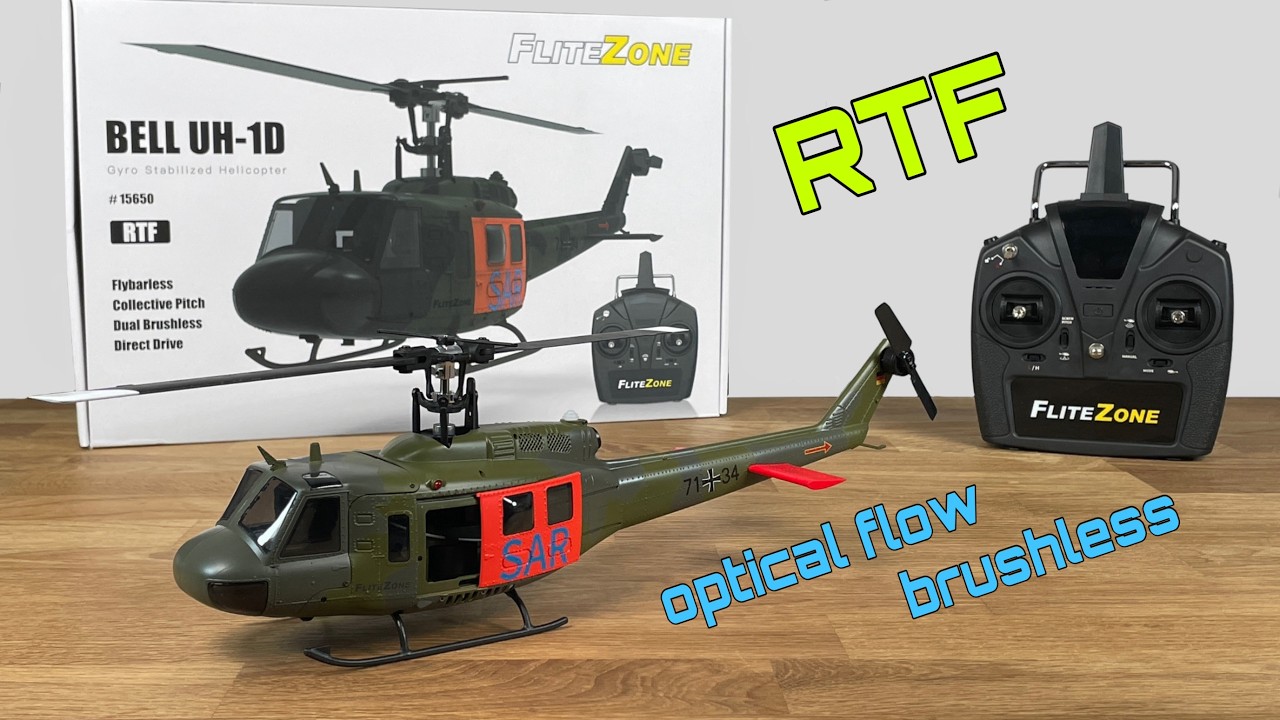 FliteZone / Pichler - Bell UH-1D SAR | Einsteiger RTF RC-Hubschrauber mit Höhensensor und Rückenflug