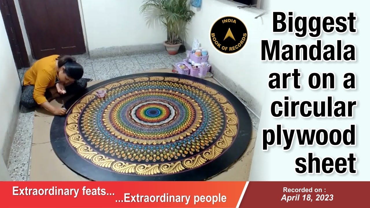 Biggest Mandala art on a circular plywood sheet