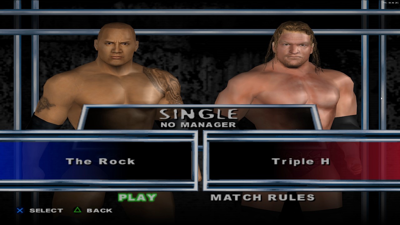 Full Match The Rock VS. Triple H   CPU VS CPU WWE SmackDown! Here Comes the Pain