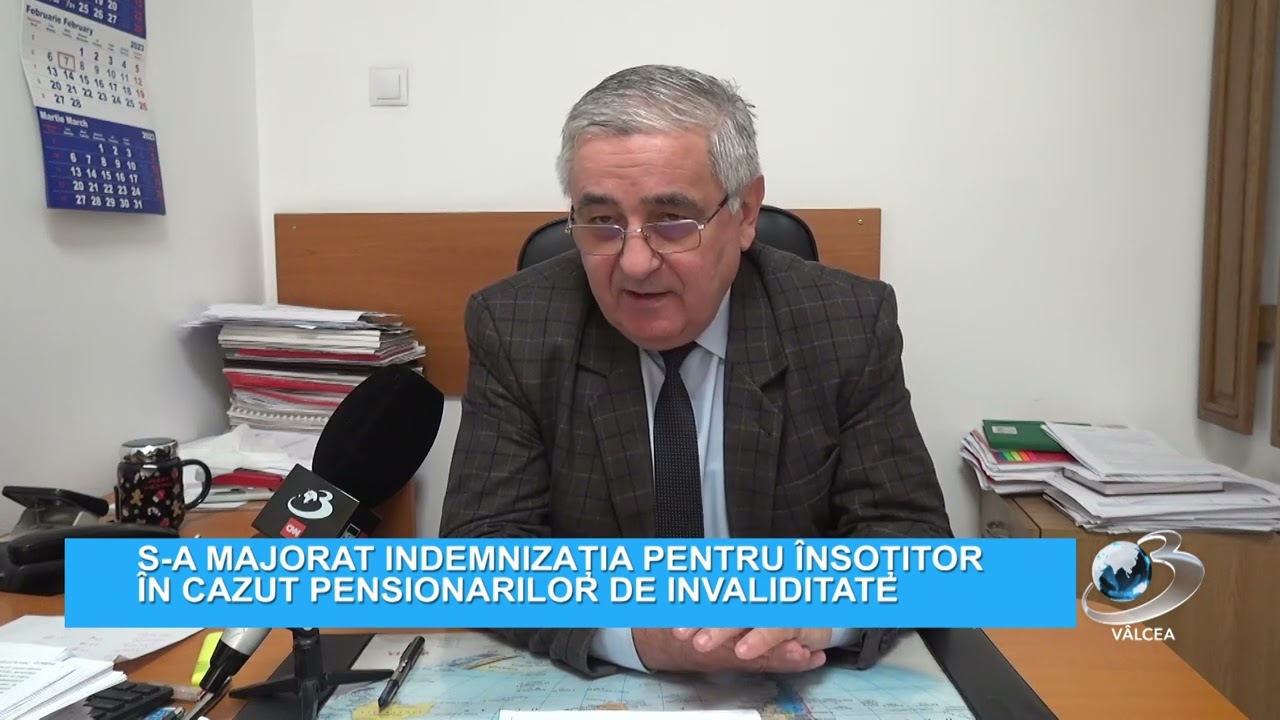 S-A MAJORAT INDEMNIZAȚIA PENTRU ÎNSOȚITOR ÎN CAZUL PENSIONARILOR DE INVALIDITATE