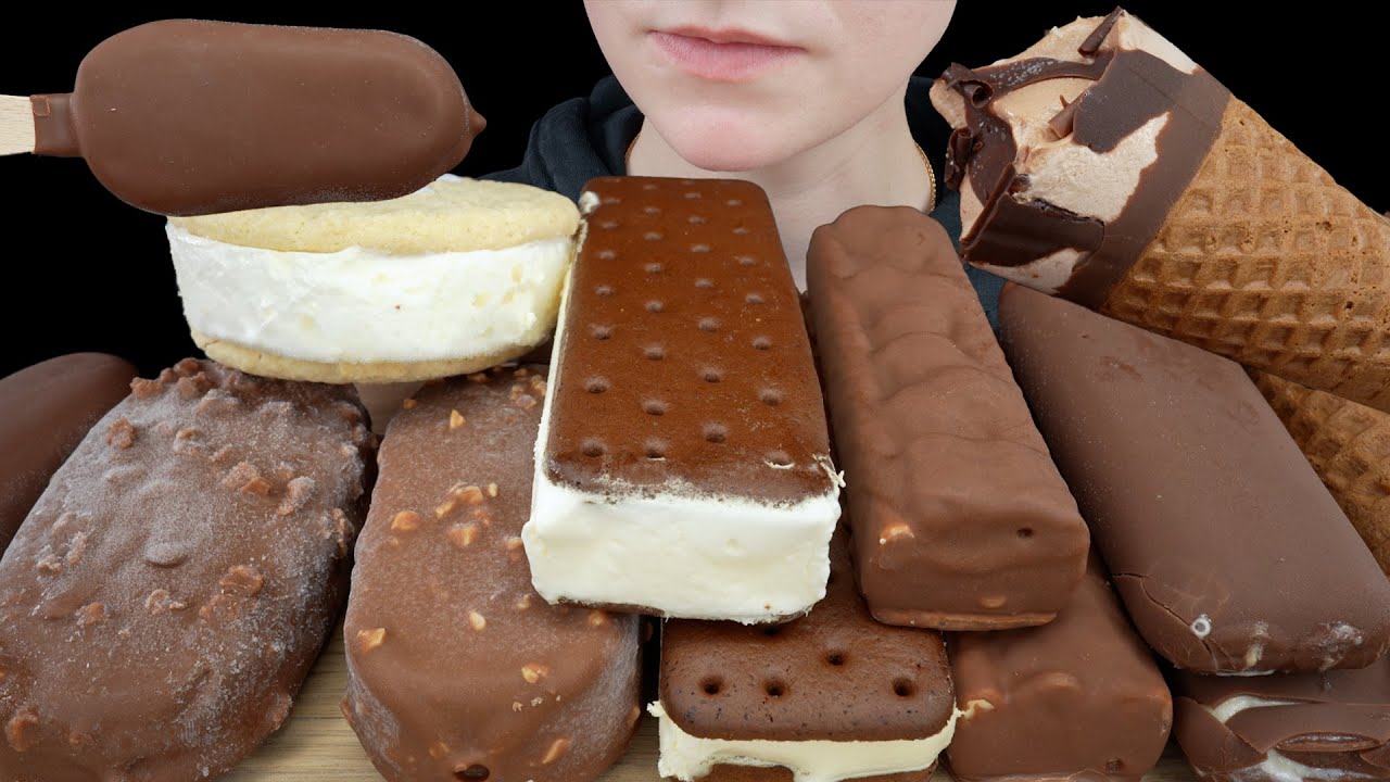 ASMR Chocolate Ice Cream *Magnum, Haagen Dazs, M&M Cookie Sandwich, Snickers Candy Bar & Klondike
