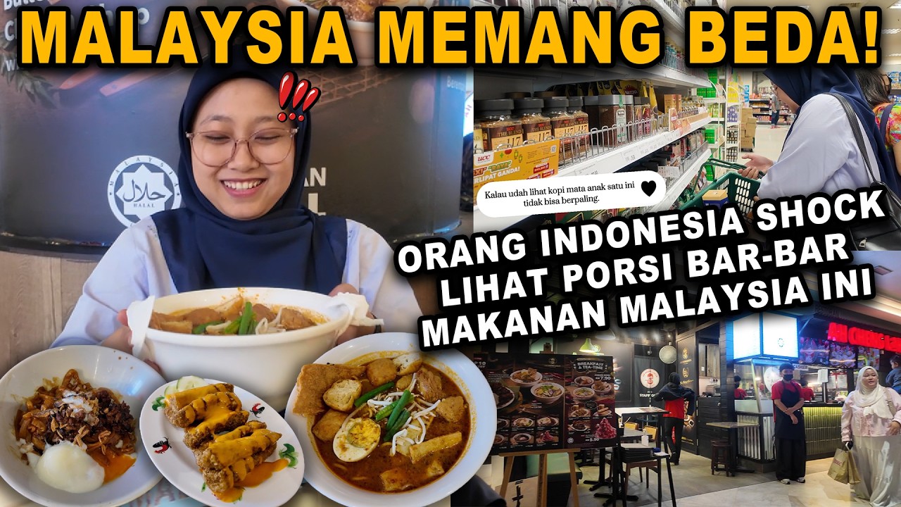 MALAYSIA MEMANG BEDA❗ORANG INDONESIA SHOCK LIHAT PORSI BAR-BAR MAKANAN MALAYSIA INI