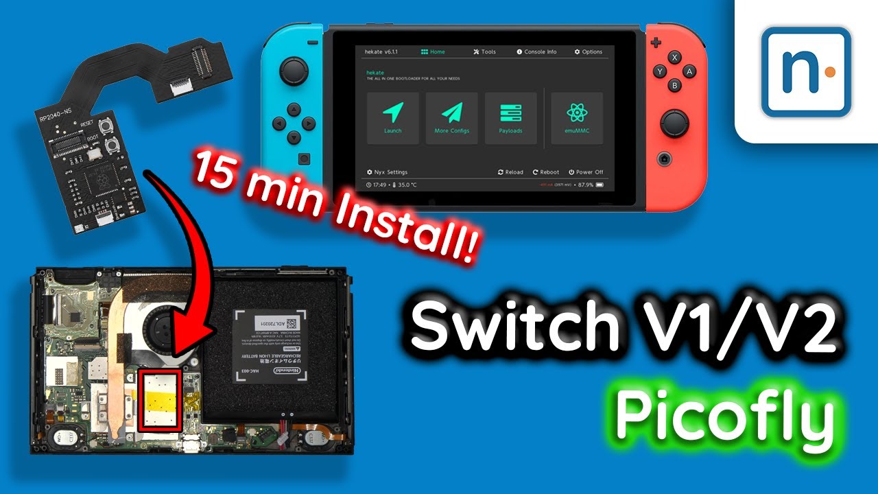 Переключатель V1/V2 — простая установка Picofly