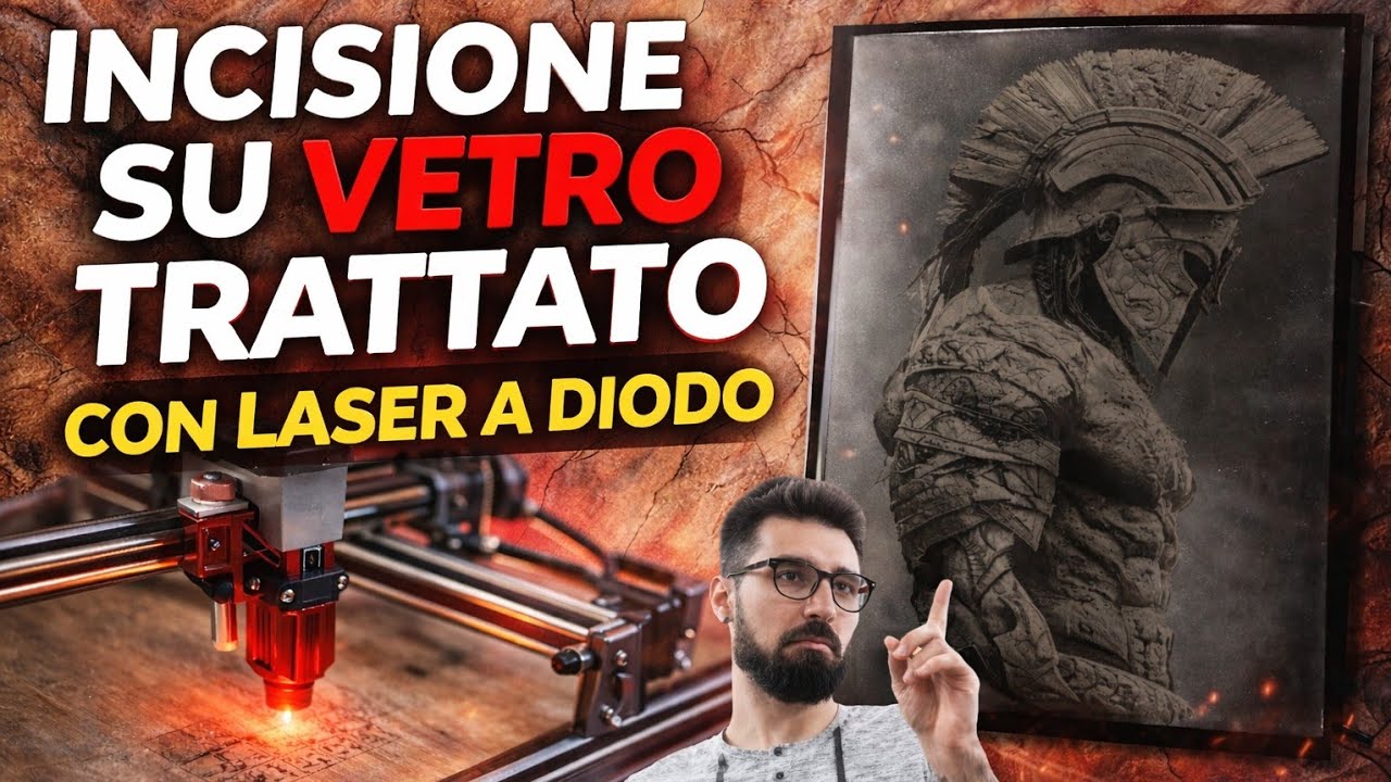 INCISIONE su VETRO trattato con LASER a DIODO - Tutorial lightburn