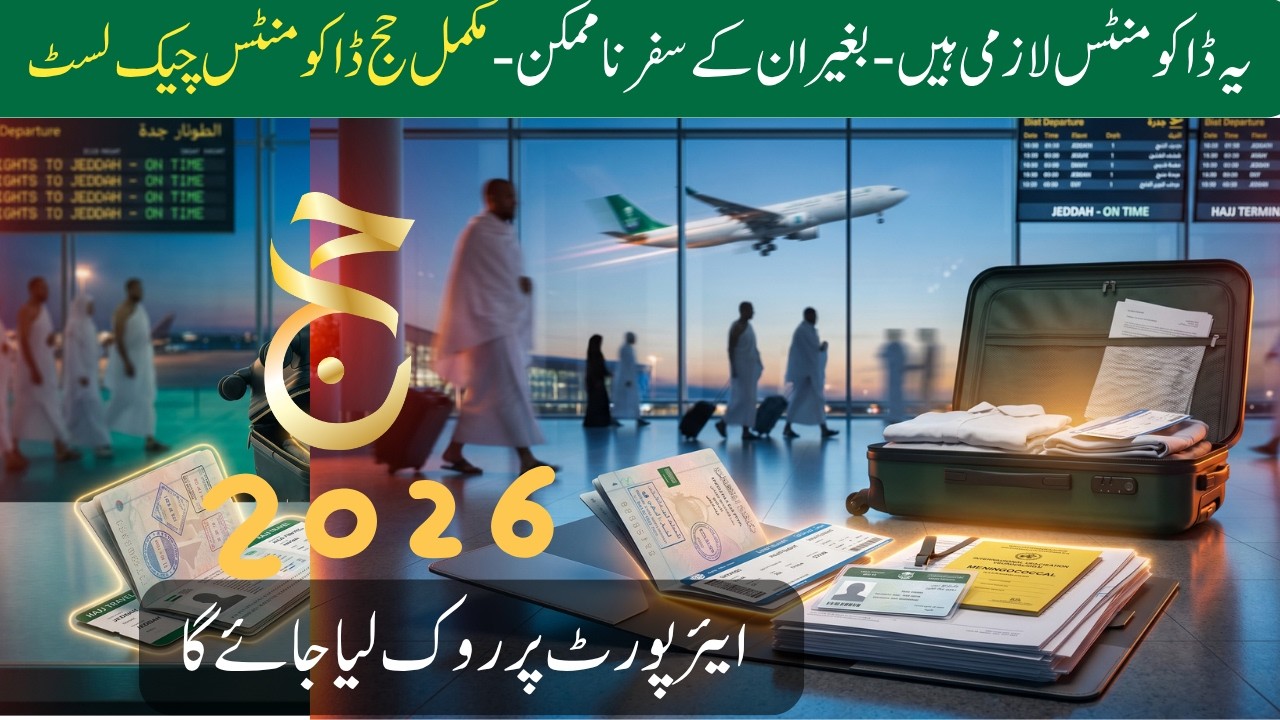 👉 Hajj 2026 Airport Checklist 🚨 Must Have Documents Before Flight | Don&rsquo;t Get Stopped!