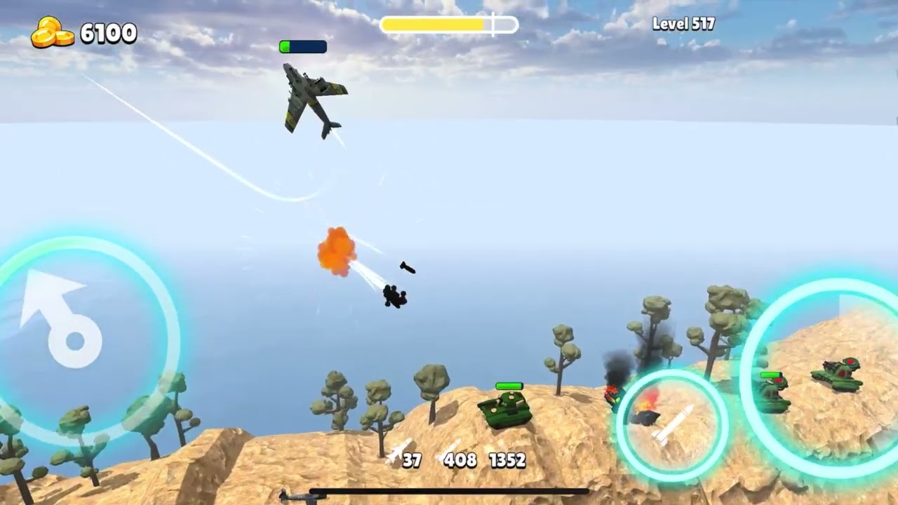 💥 Level 517 Mayhem! Targeting Missiles & Staying Undefeated | Bomber Ace 💣