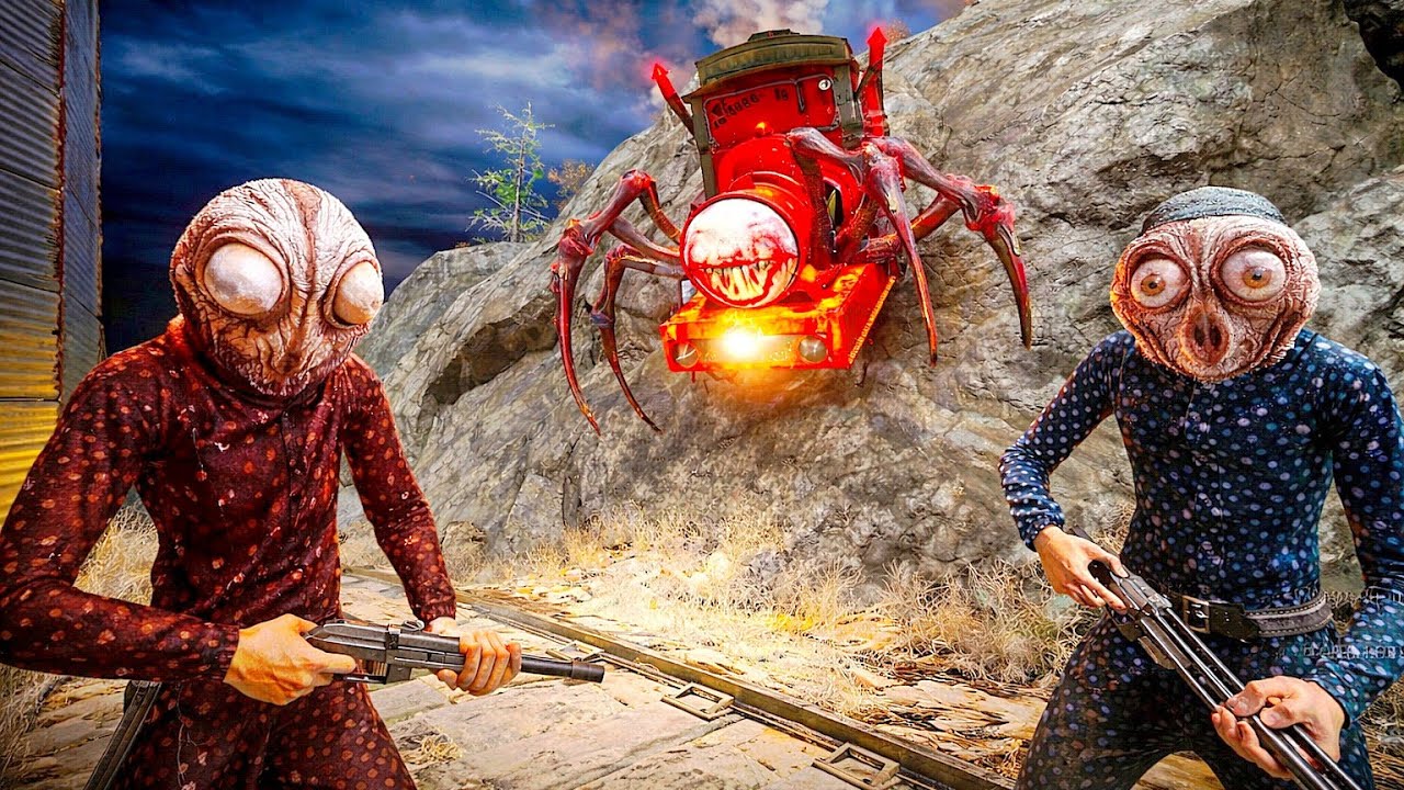 CHOO CHOO CHARLES vs Dev and GRANNY | Red & Blue Colour Spider Train | Horror Gameplay