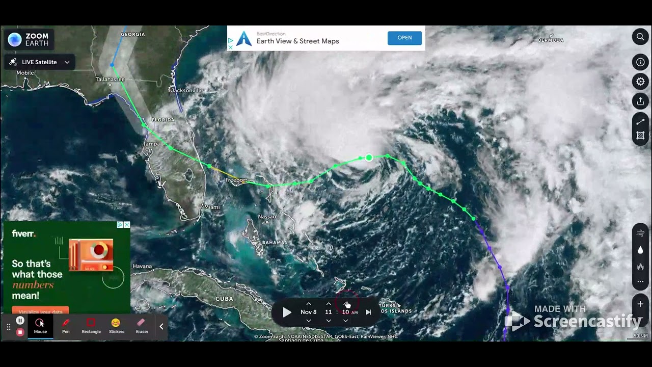 Hurricane Nicole Tracker so far