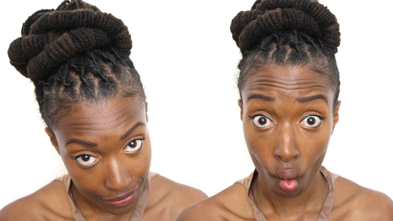 Loc Hairstyle Tutorial: Barrel Bun Updo