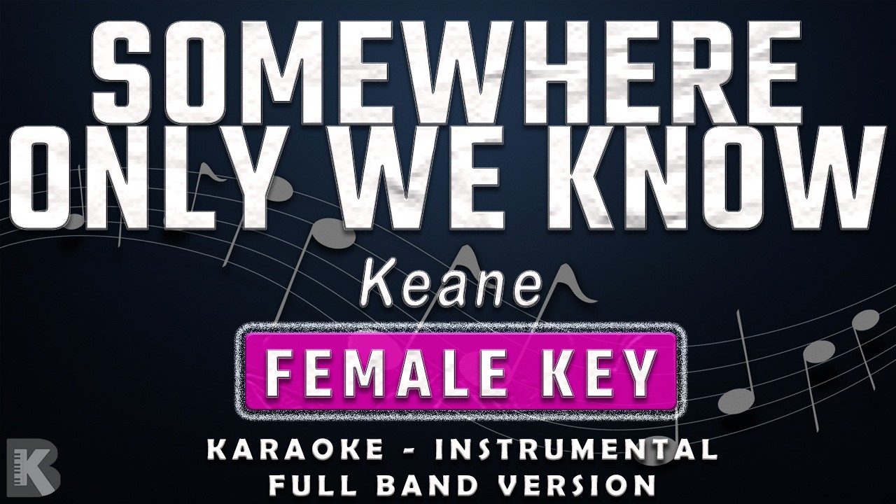 SOMEWHERE ONLY WE KNOW - FEMALE KEY - FULL BAND KARAOKE - INSTRUMENTAL - KEANE