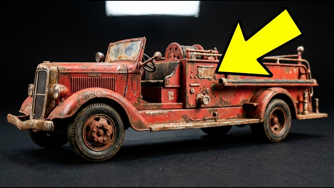POV ASMR Restoration | Vintage Fire Truck – Bright Red & Brass Details