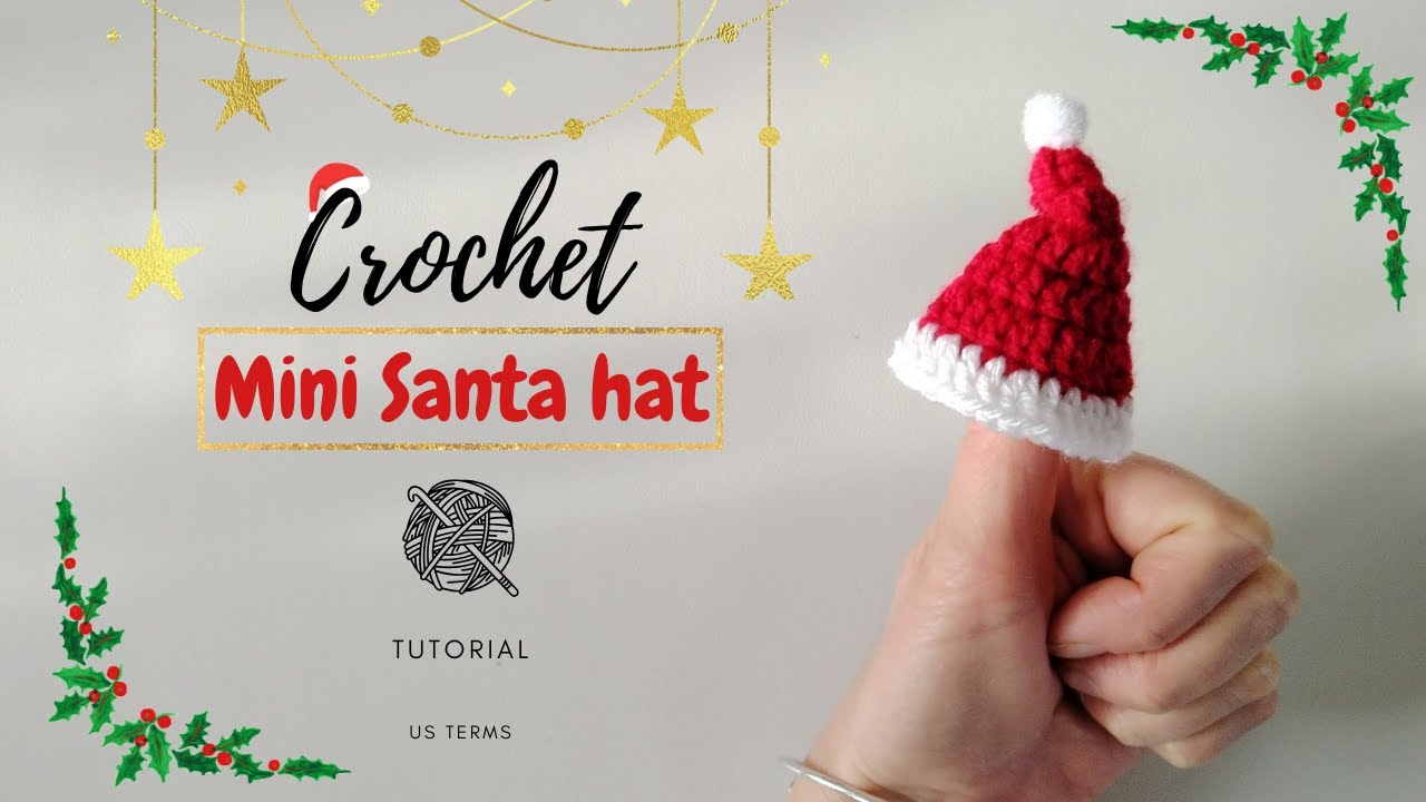 Crochet mini Santa hat || Christmas crochet || Crochet Ornament