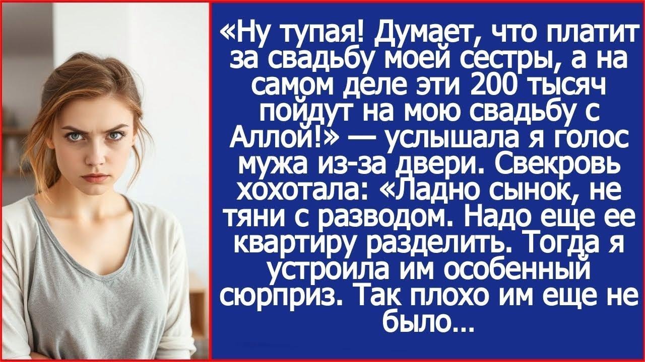 «Сынок, не тяни с разводом  Надо еще ее квартиру разделить »   услышала я голос свекрови из за