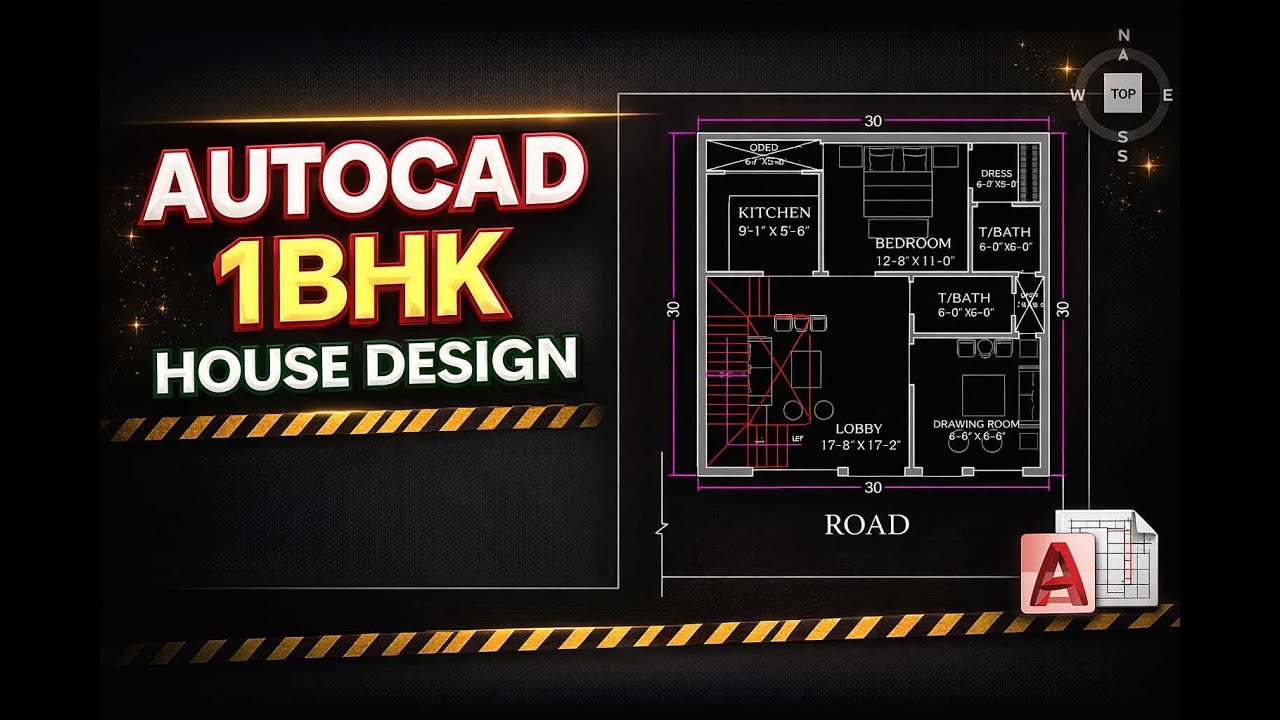 30x30 Small House 2D Floor Plan