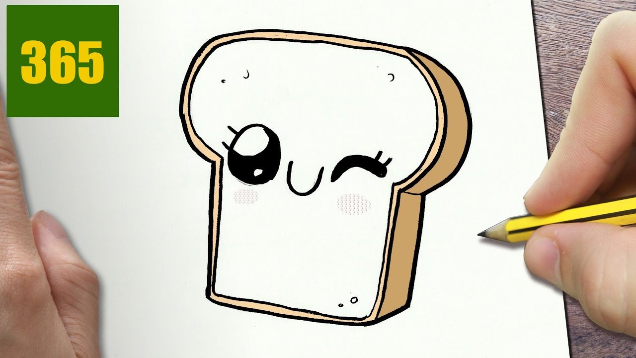COME DISEGNARE FETTA DI PANE kawaii passo dopo passo - Disegni kawaii facile