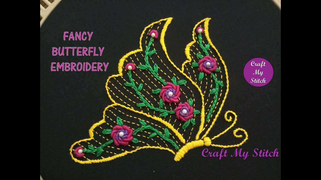 Fancy Butterfly embroidery - Hand embroidery